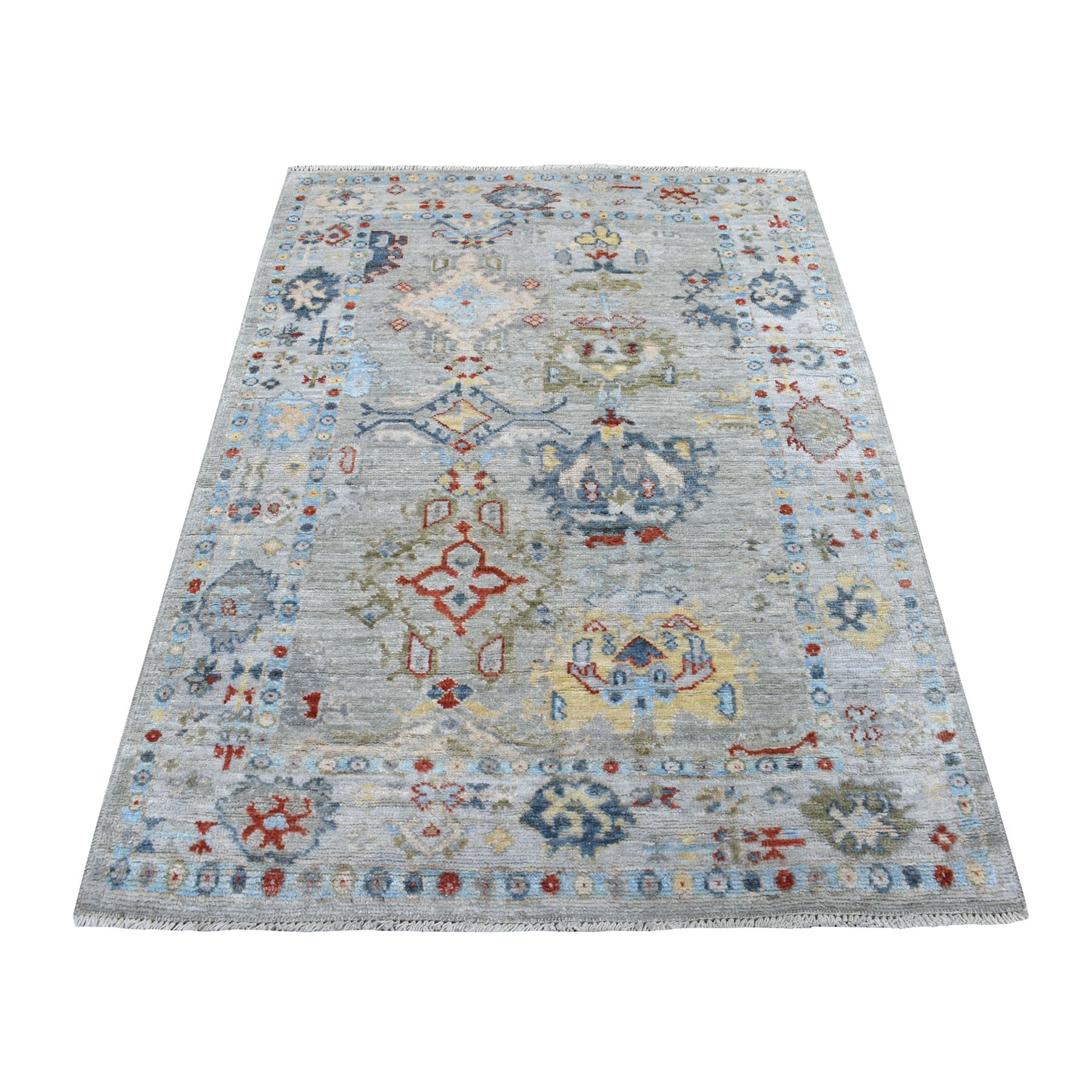 Transitional Wool Hand-Knotted Area Rug 4'0